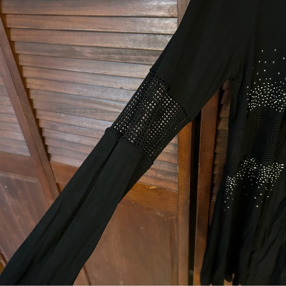 Vocal USA Women's Rhinestone Mesh Knit Open Cardigan Top Size S - Picture 5 of 7